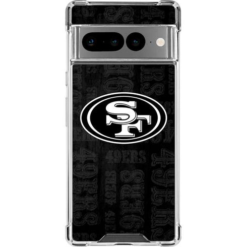 NFL San Franciso 49ers Black & White Google Pixel 7 Pro Clear Case